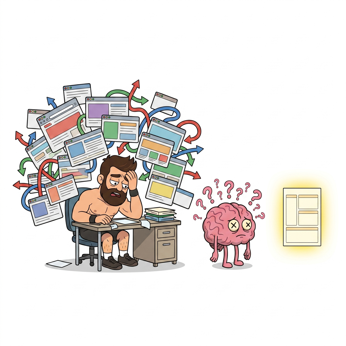 Fasted Fred overwhelmed by conflicting browser tabs before finding a simple answer
